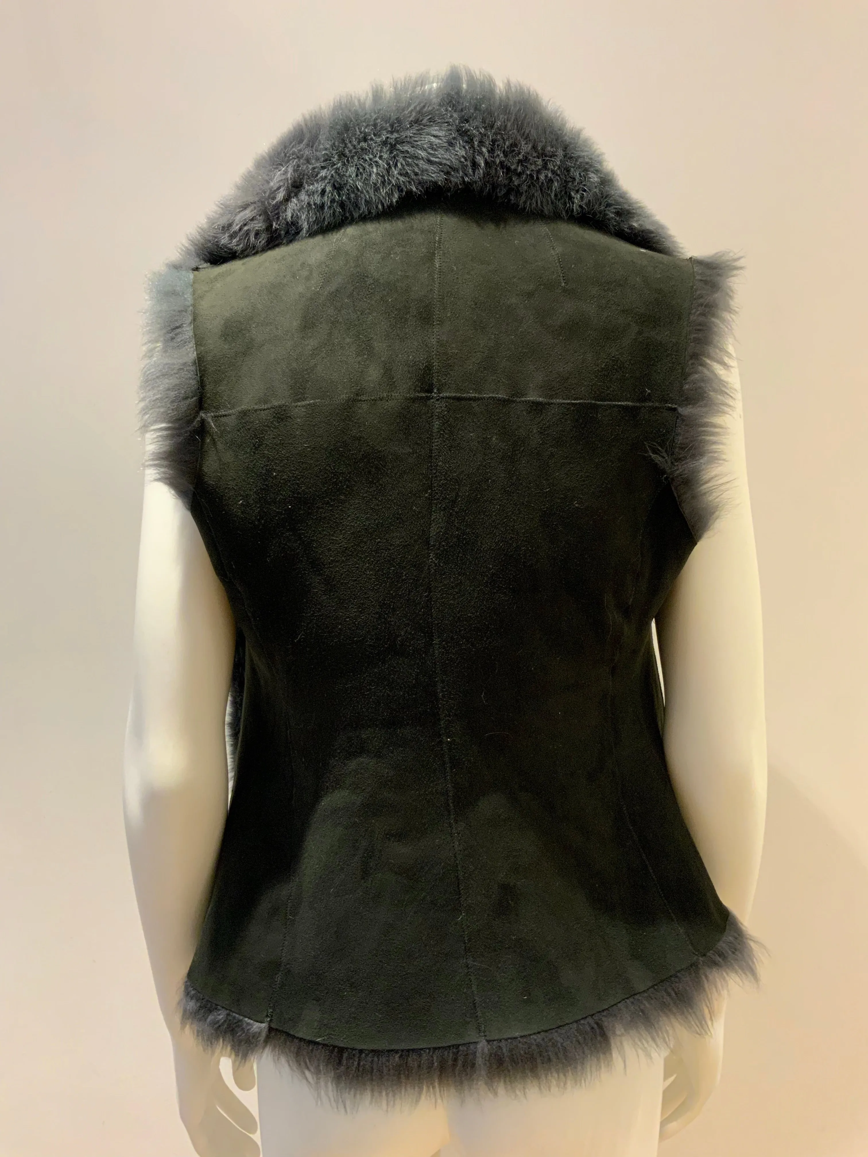 Amazing BRORA sheepskin shearling vest gilet jacket Size S small ladies