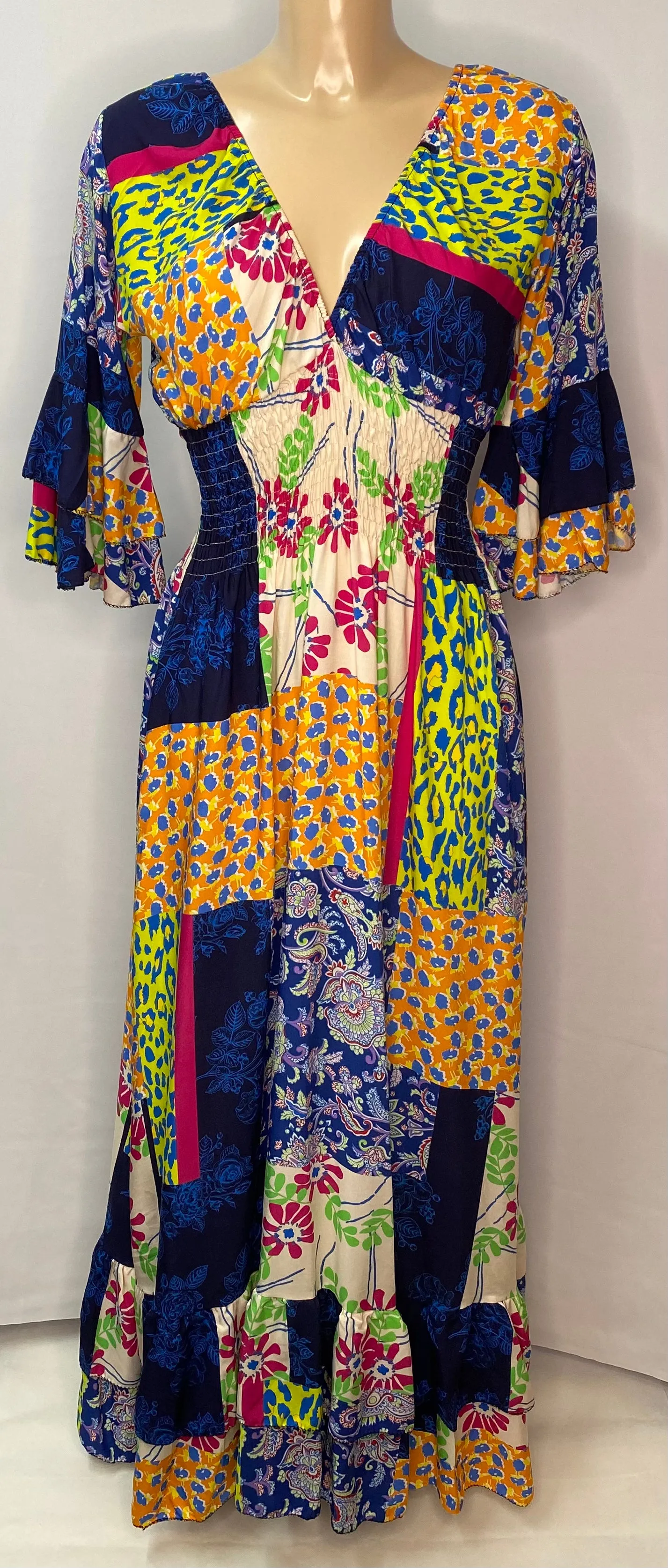Amber Patch Work Print Crossover Maxi Dress (3 colours)