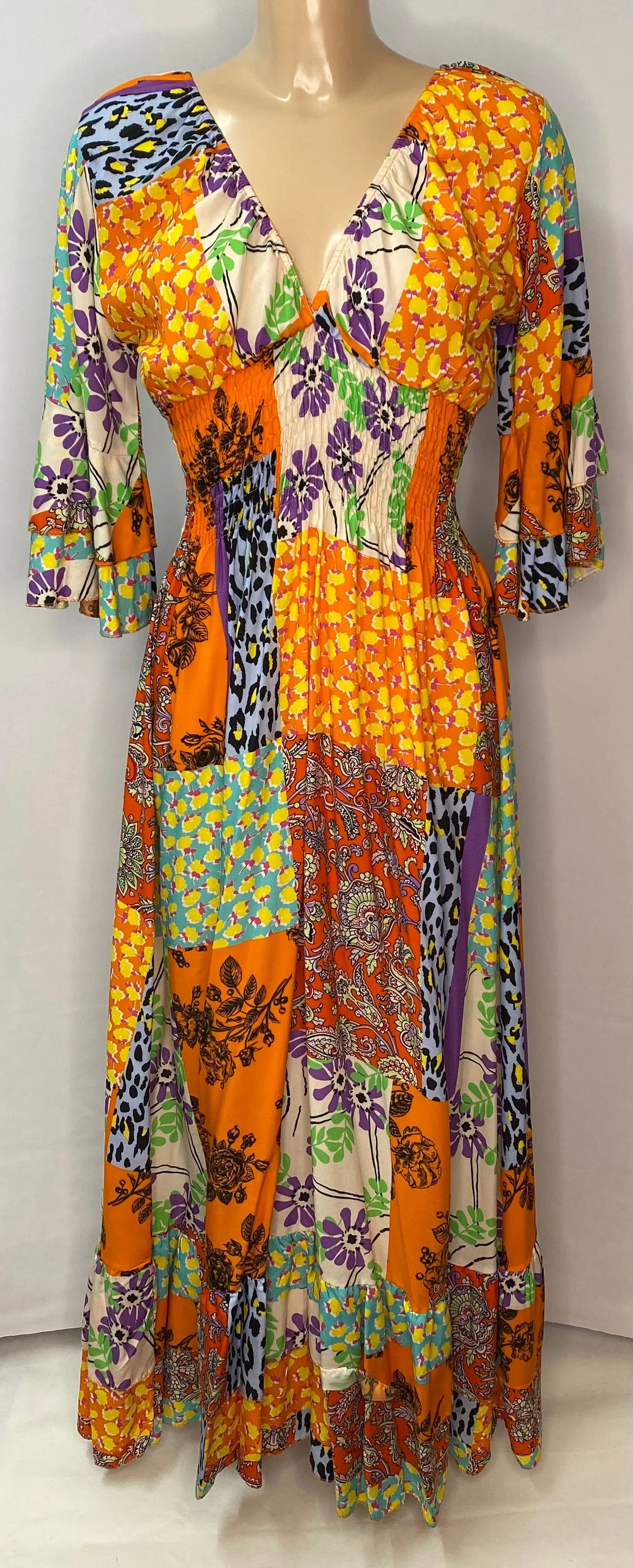 Amber Patch Work Print Crossover Maxi Dress (3 colours)
