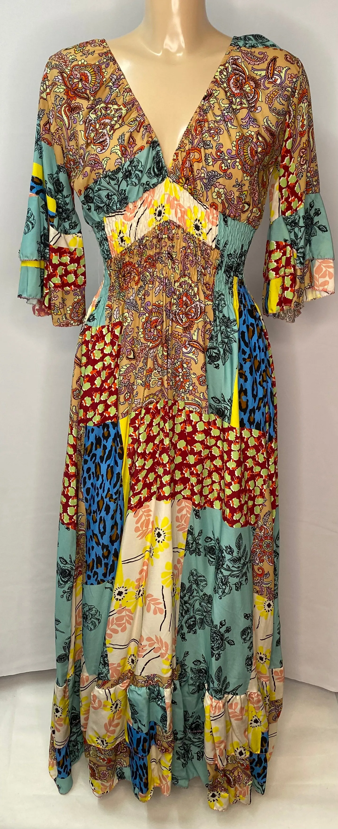Amber Patch Work Print Crossover Maxi Dress (3 colours)