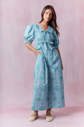 Cotton Poplin Floral Jumpsuit
