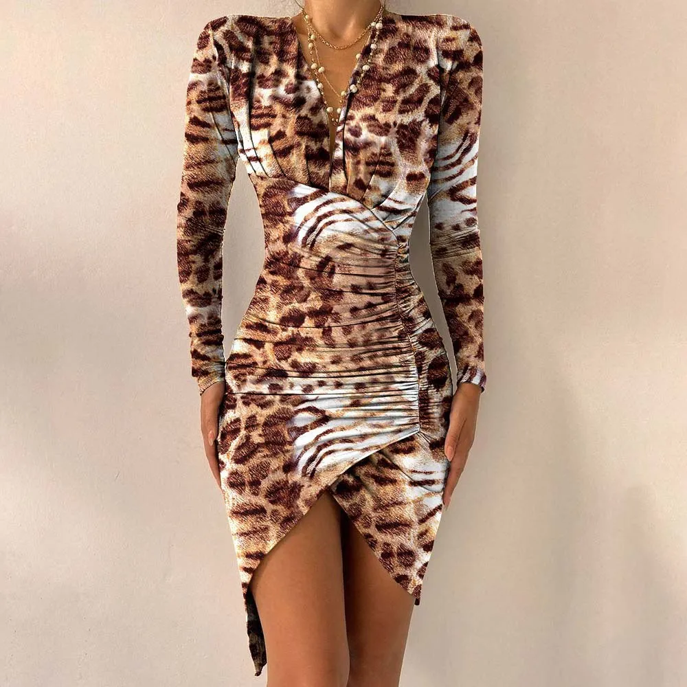Elegant Milk Silk Slit Long Sleeve Dress 8 Design Choices