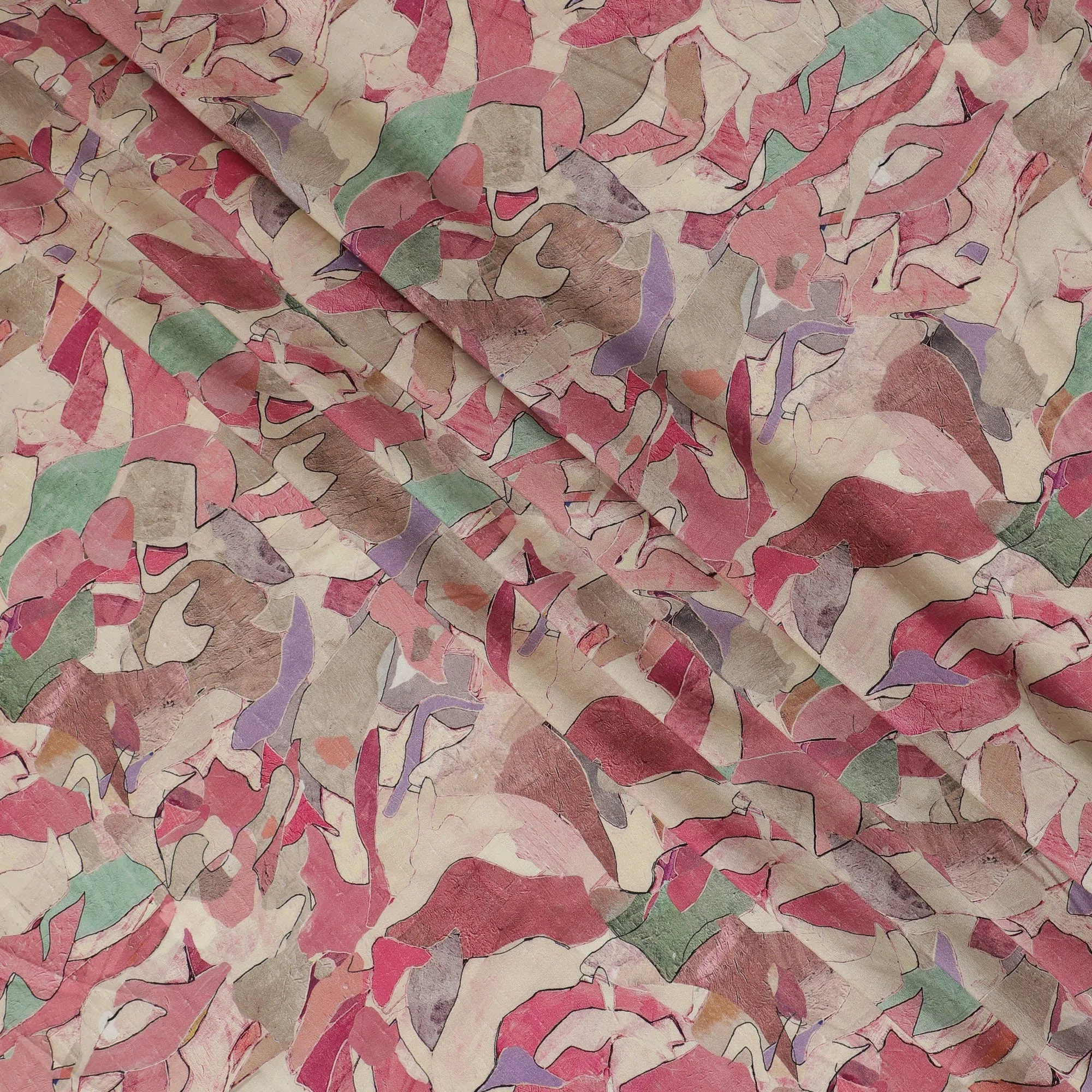Elegant Multicolor Abstract Viscose Fabric - 110 cm Wide-D19403