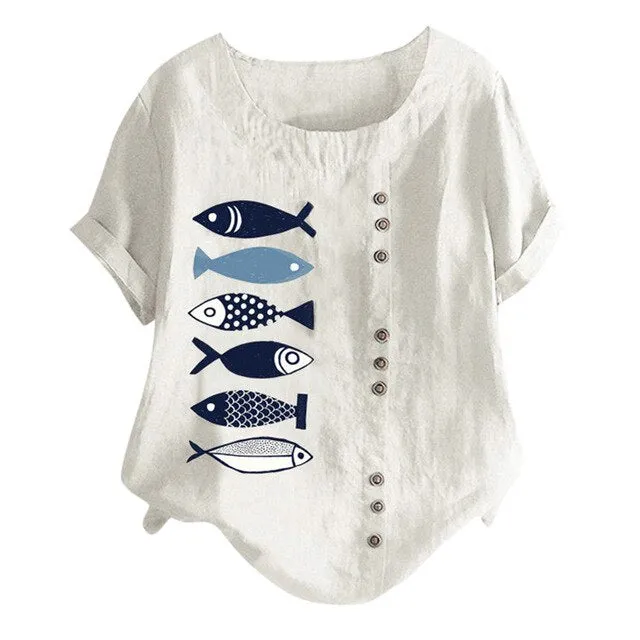 Fish Printed Blouse