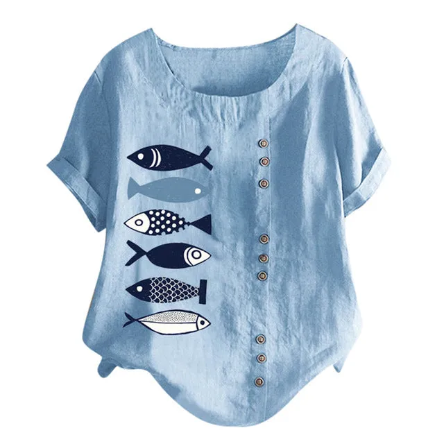 Fish Printed Blouse