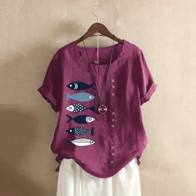 Fish Printed Blouse