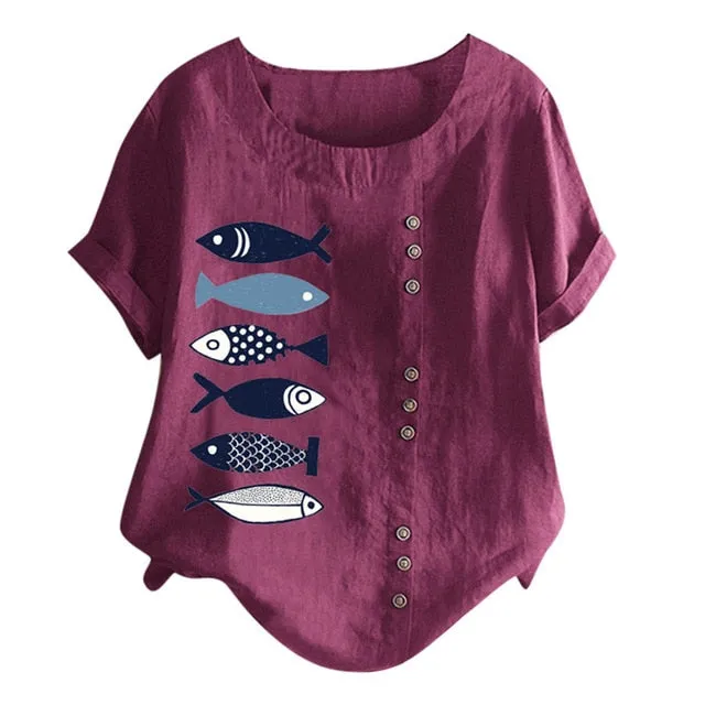 Fish Printed Blouse