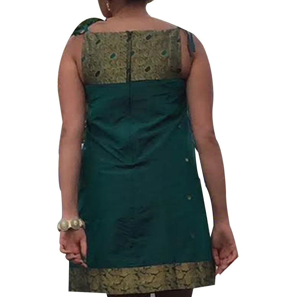 Forest Green Yoke Bridesmaids Upcycled Sari Dress