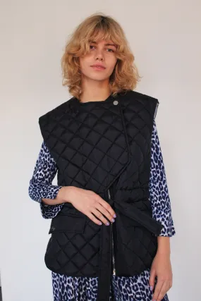 GANNI F6483 Ripstop Quilt Vest in Sky Captain