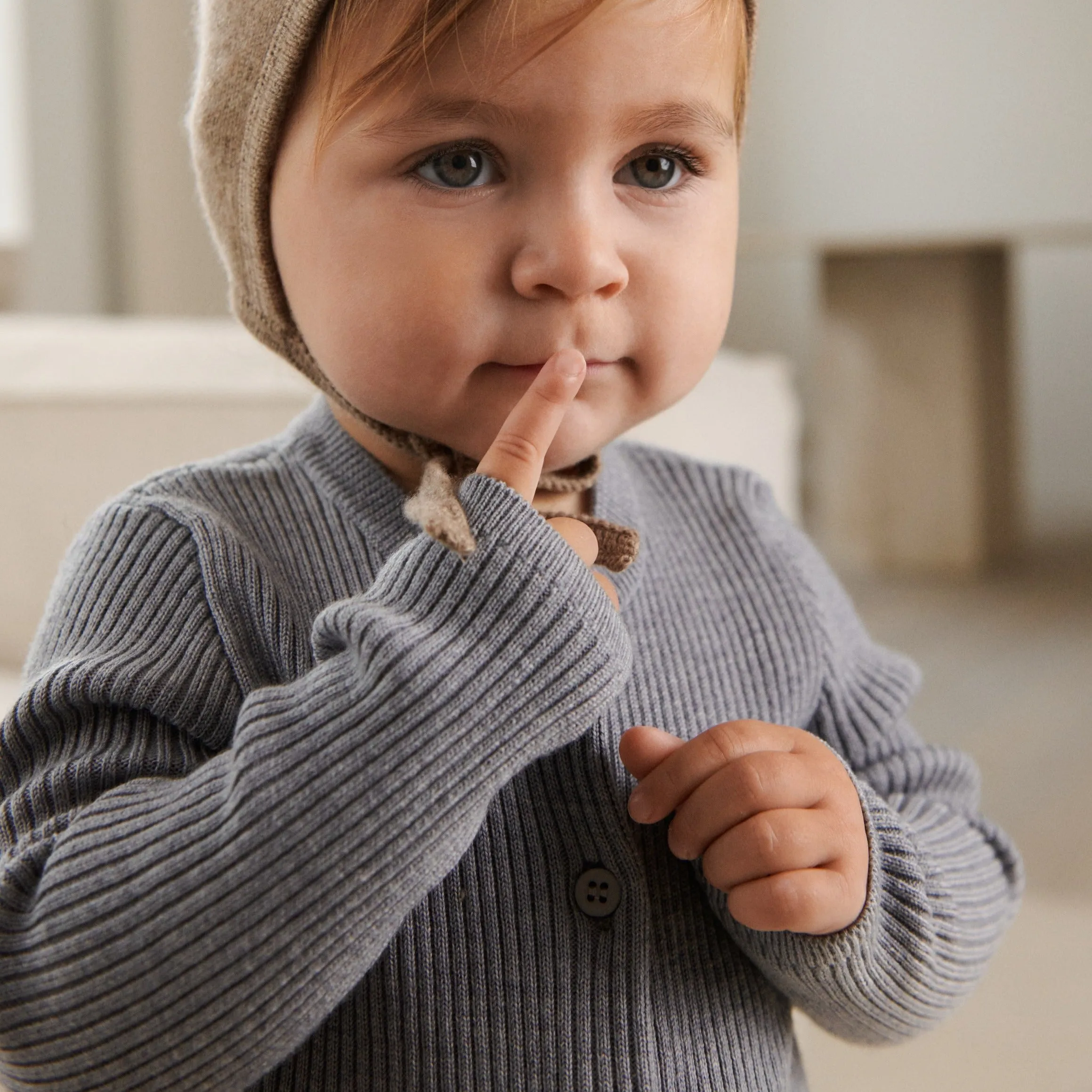 Igor Ribbed Merino Onesie (Grey Melange)