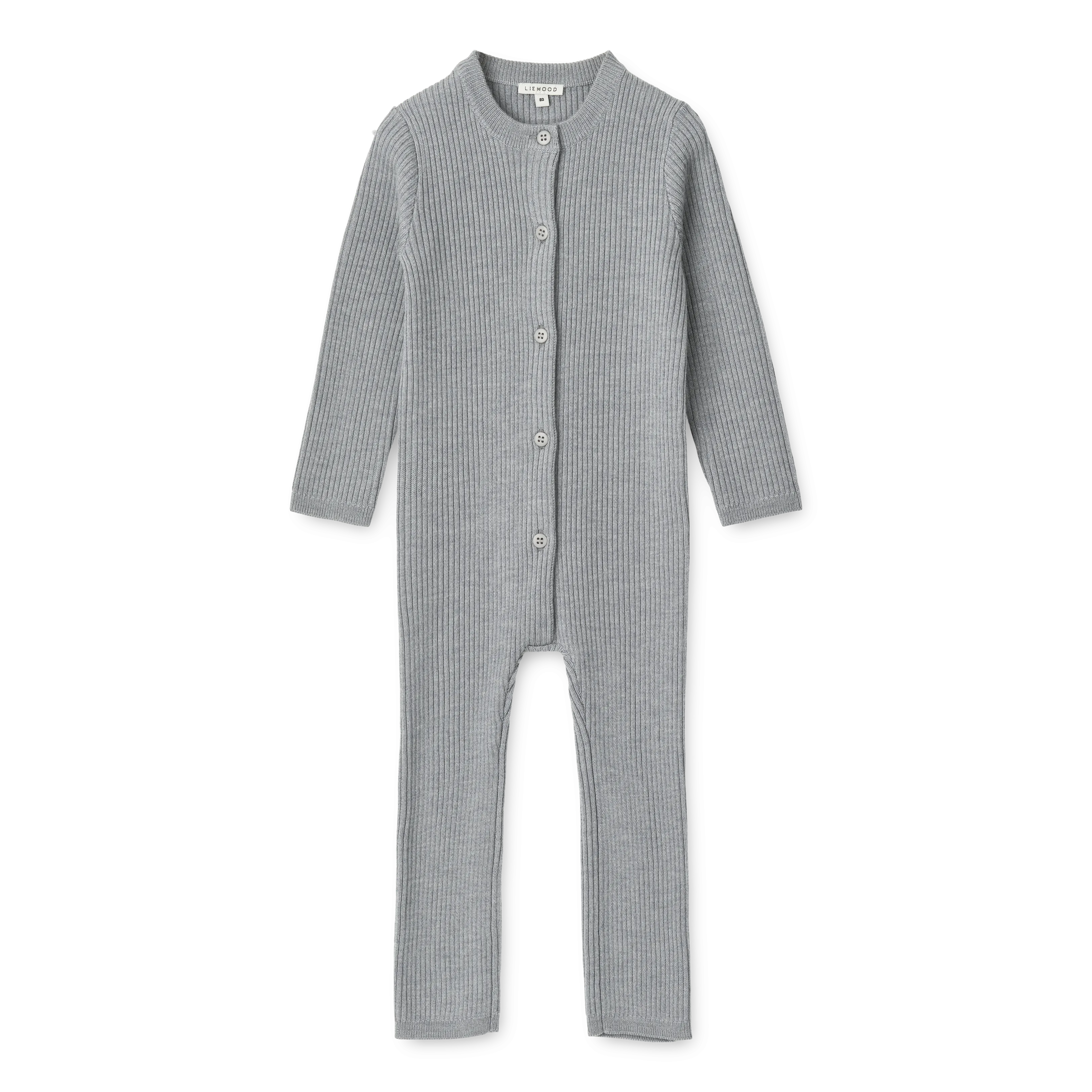 Igor Ribbed Merino Onesie (Grey Melange)