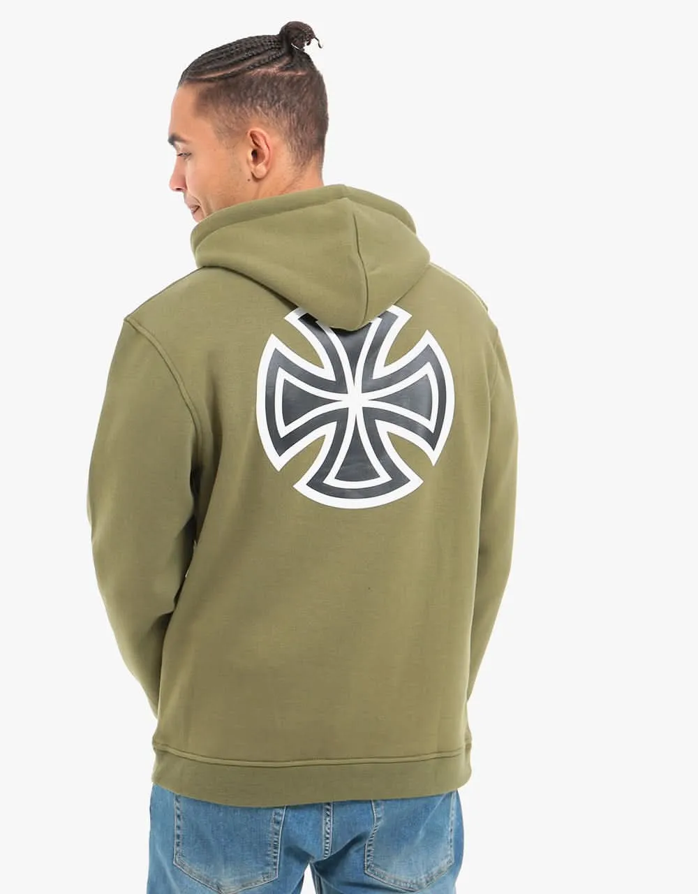 Independent Bar Cross Pullover Hoodie - Army Green