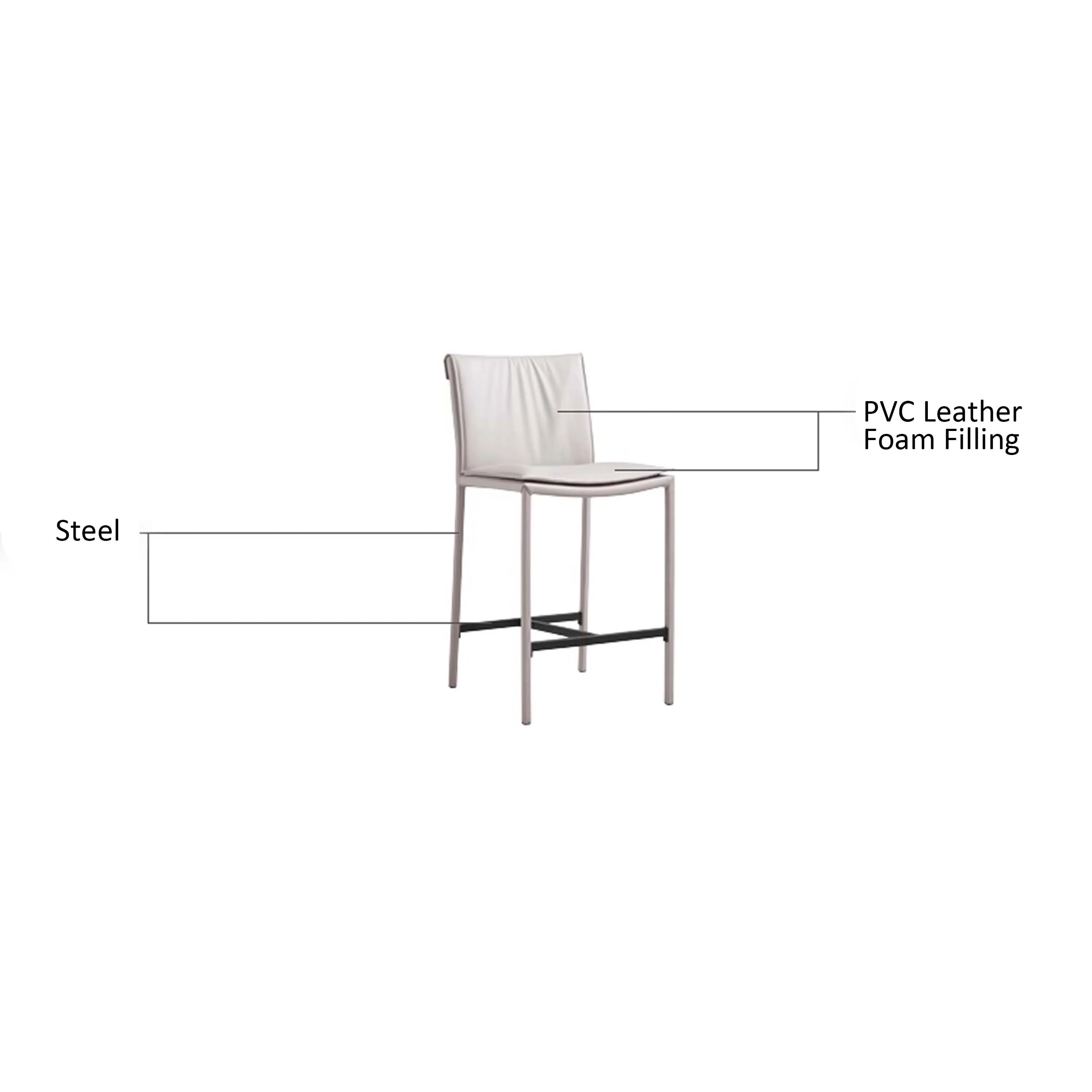 JACKSON Curved Back Bar Stool