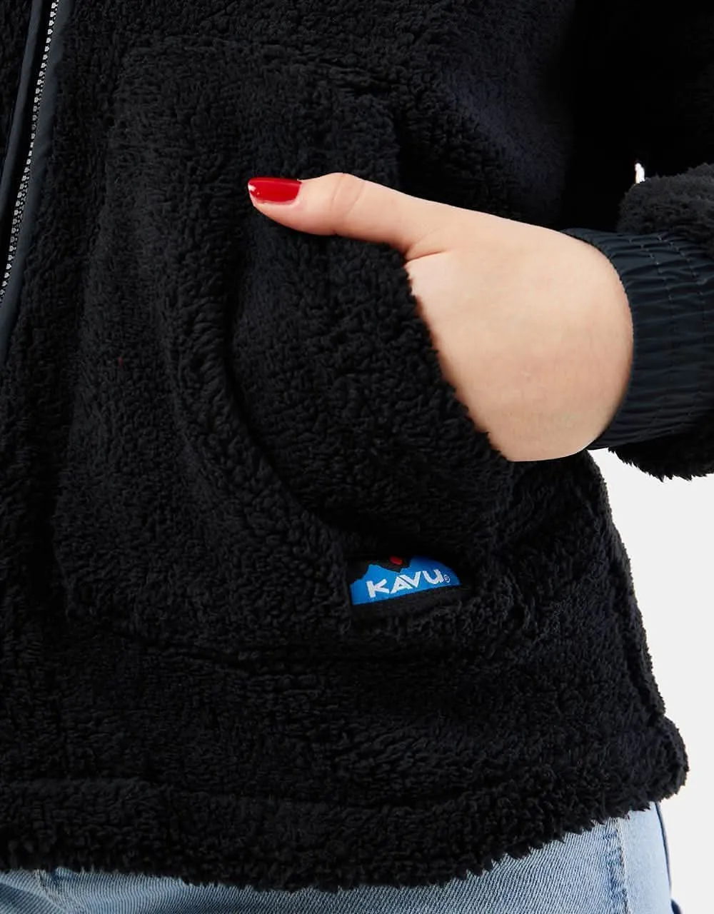 KAVU Womens Cozy Harbor Hooded Fleece - Black Chalet