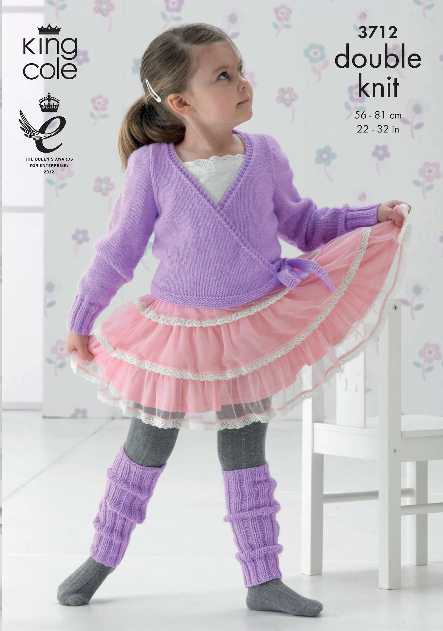 King Cole 3712 Double Knitting Pattern - Ballet Cardigans & Leg Warmers DK (22-32in)