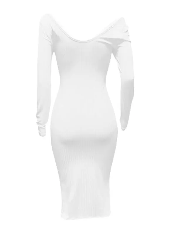 Momyknows Off Shoulder Knit Party Bodycon Baby Shower Pencil Pregnant Maternity Sweater Maxi Dress