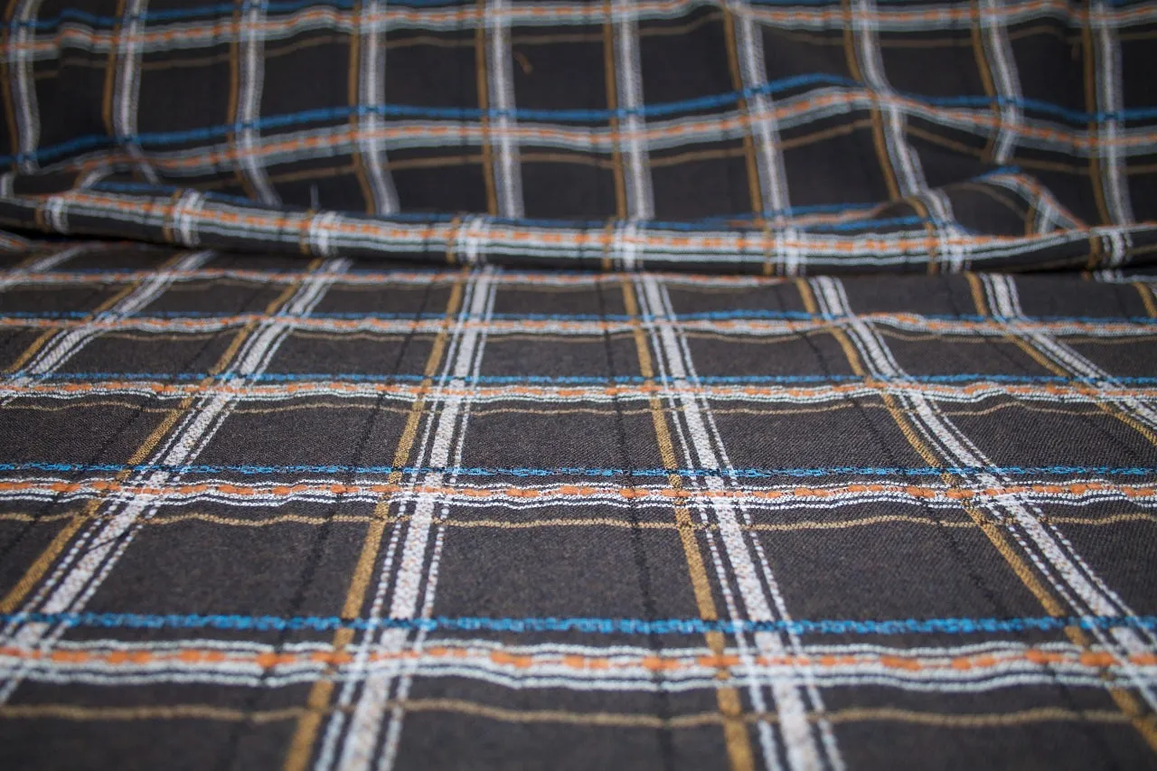 Plaid Cotton Double Cloth - Brown Tones