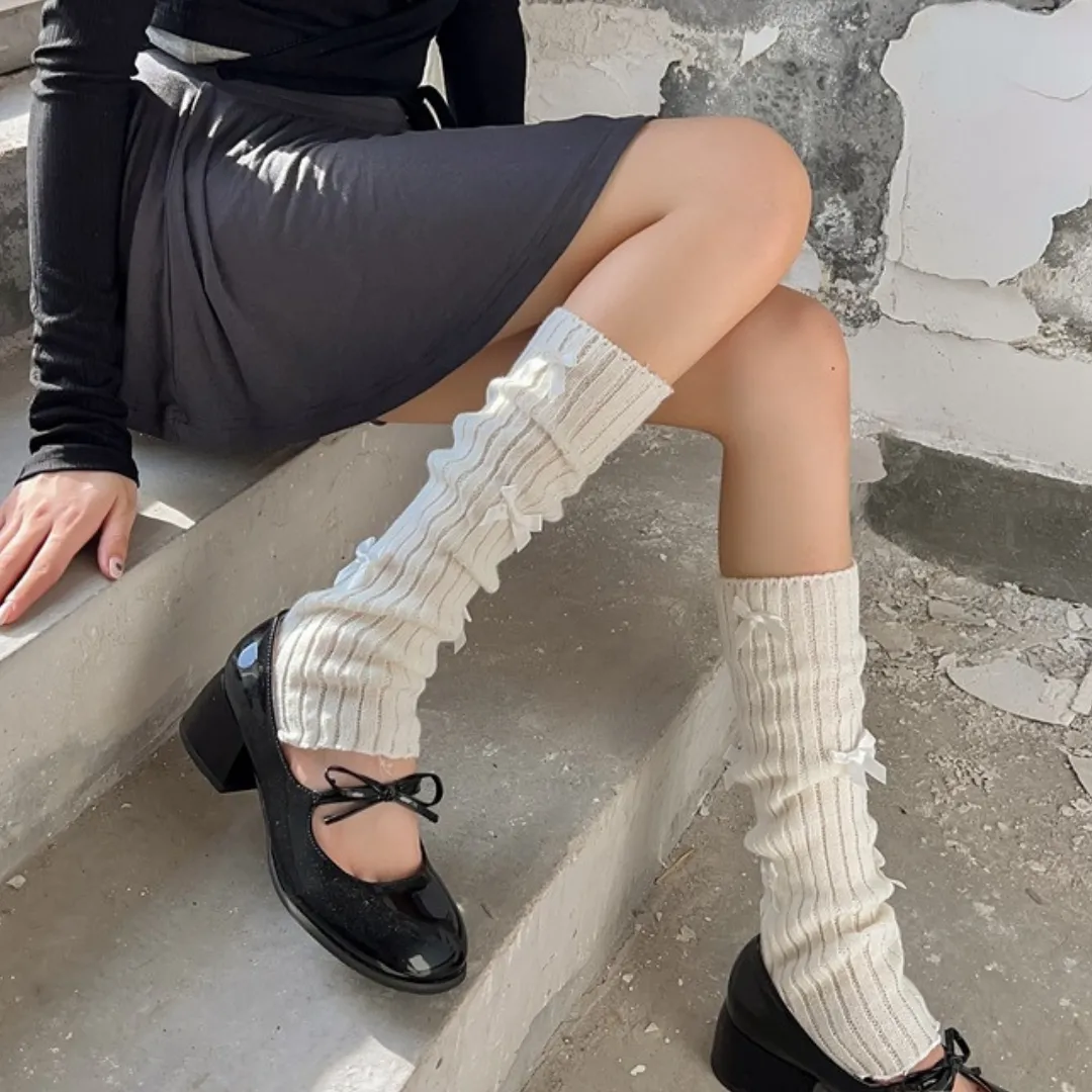 ribbon leg warmers lf2572