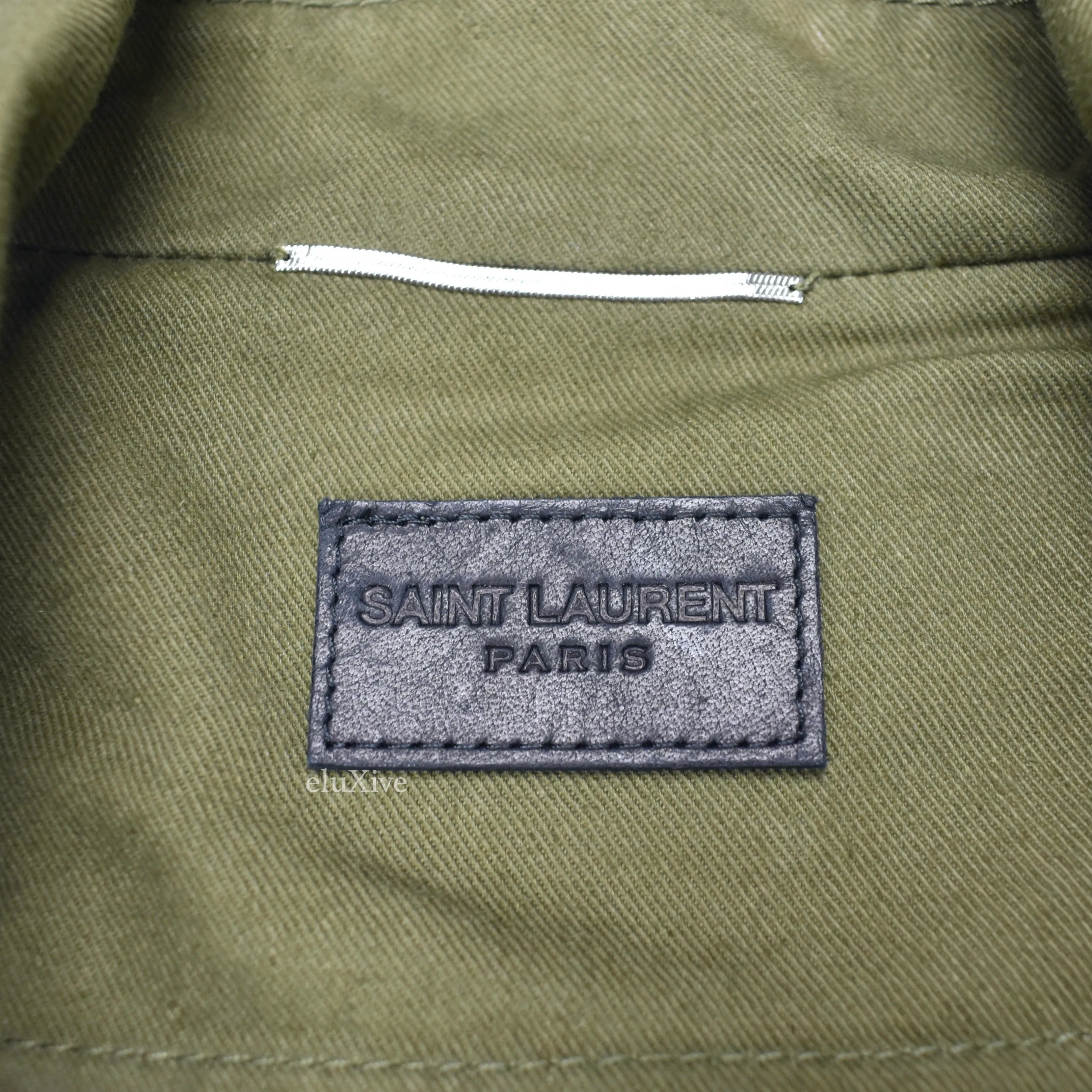 Saint Laurent - Distressed Military Twill Aviator Jacket