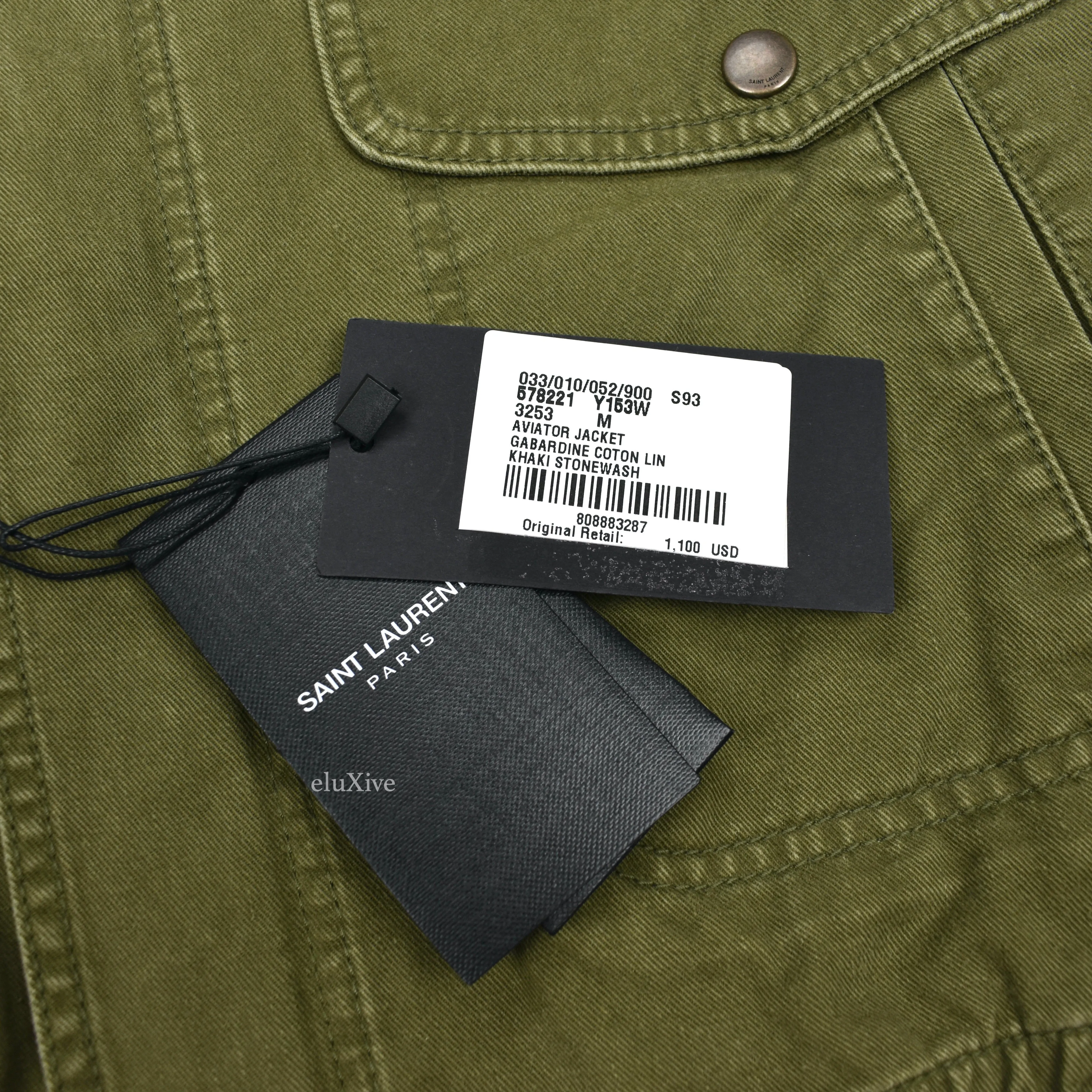 Saint Laurent - Distressed Military Twill Aviator Jacket