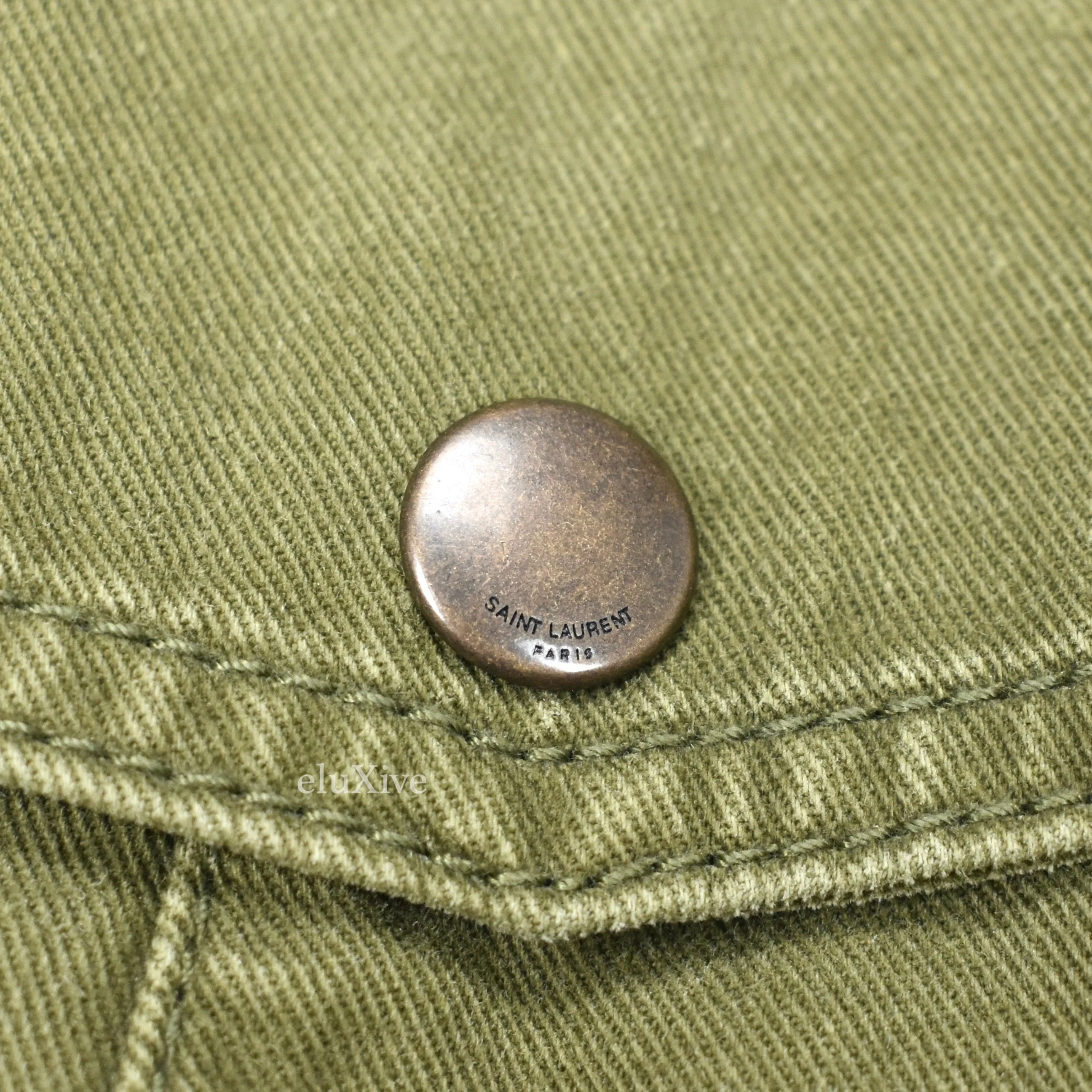 Saint Laurent - Distressed Military Twill Aviator Jacket
