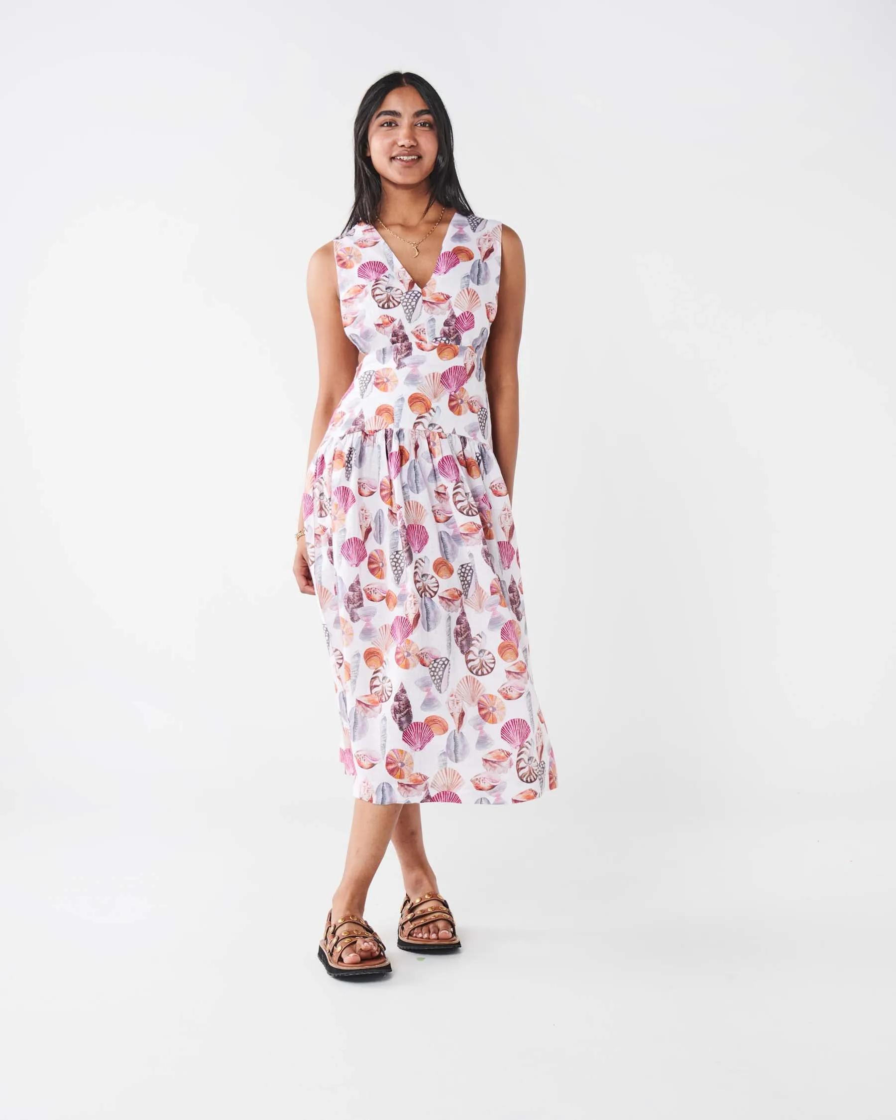 Seashore Linen Crossover Dress