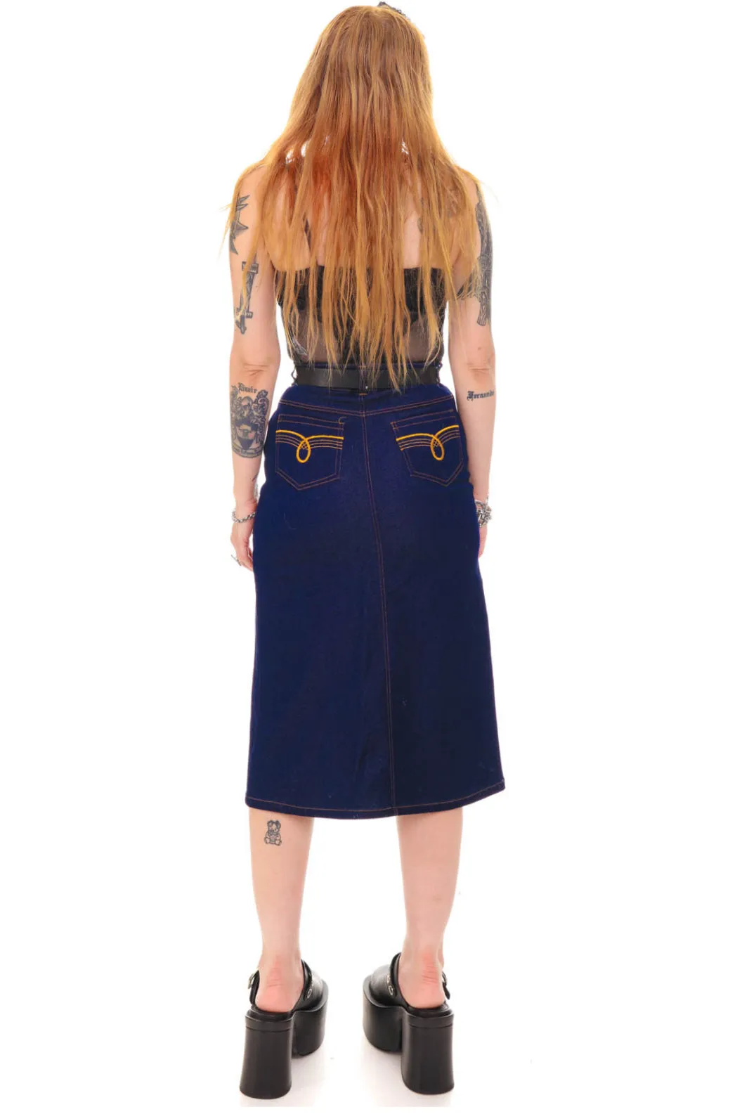 Vintage Y2K Dollhouse Denim Maxi Skirt - XS/S
